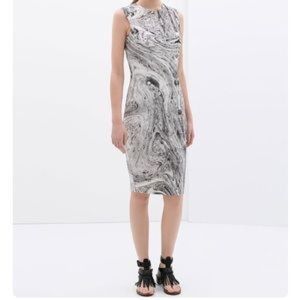 Zara Collection W& B Marble Print body-con  Size M